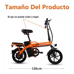 Bicicleta Eléctrica Plegable adulto E-solomo EB01 14 Pulgadas 25KM/H Motor 350W Electronica y Manual E-bike